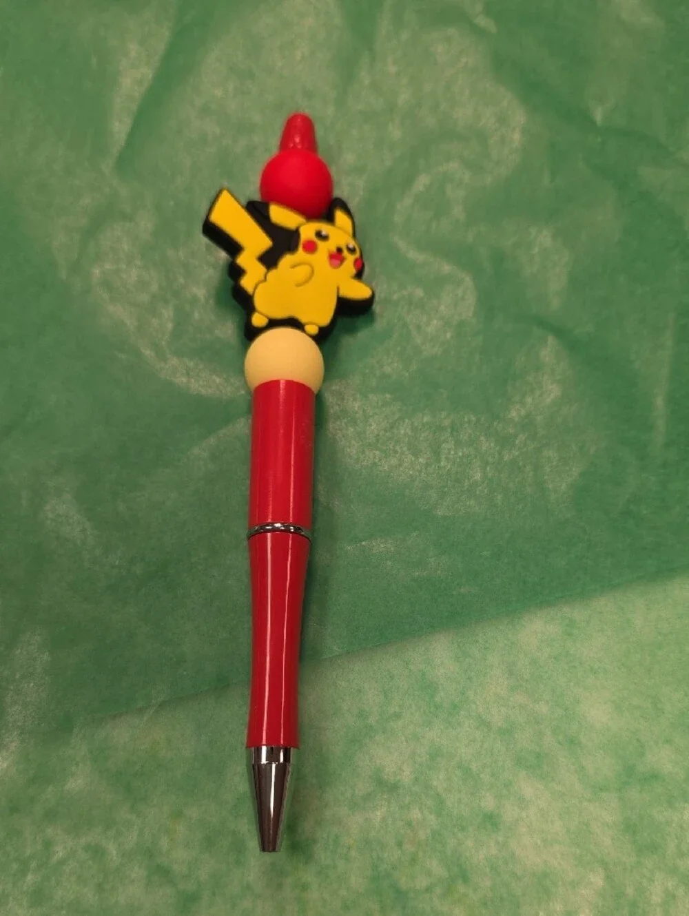 Red Pikachu-Themed Ballpoint Pen - Yellow Accent